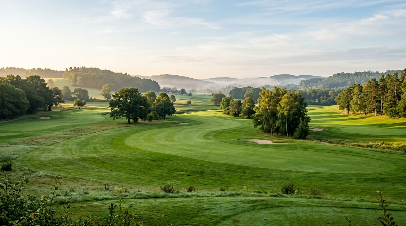 Lush Green Golf Fairway Field